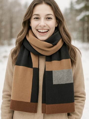 COLLEZIONE ALESSANDRO Scarf 'Marmo' in Brown: front