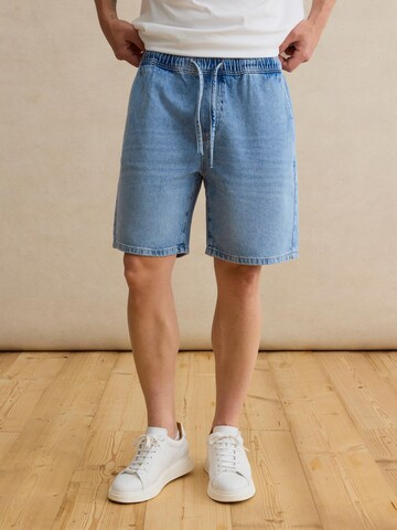 Wide Leg Pantalon 'Julian' DAN FOX APPAREL en bleu : devant