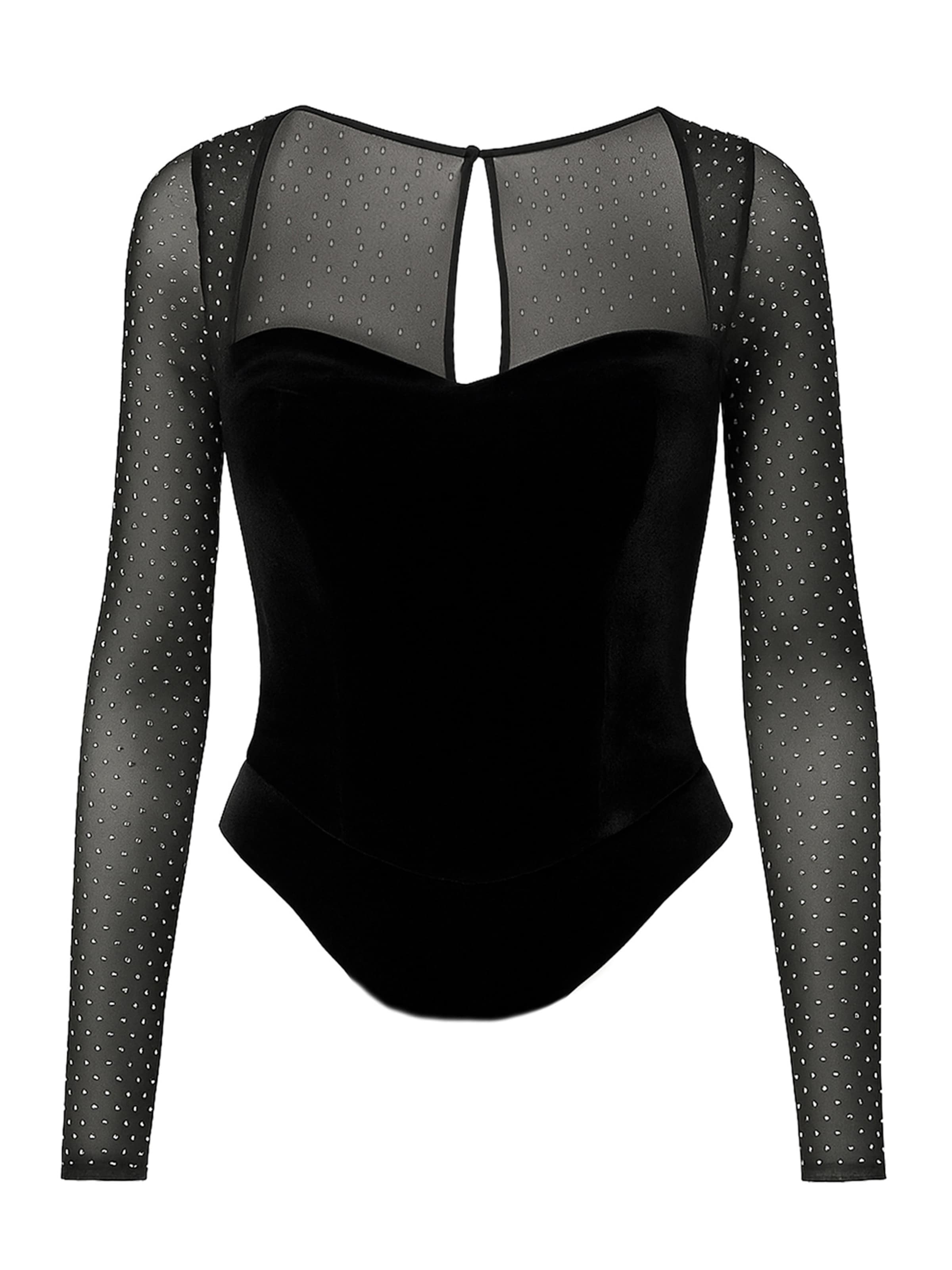 GODDIVA Shirtbody i sort: forside