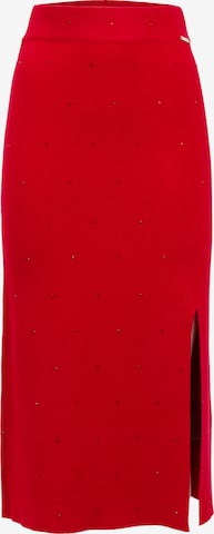 raudona Influencer Sijonas: priekis