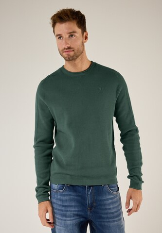 Street One MEN Pullover mit feiner Struktur in Grün: Vorderseite