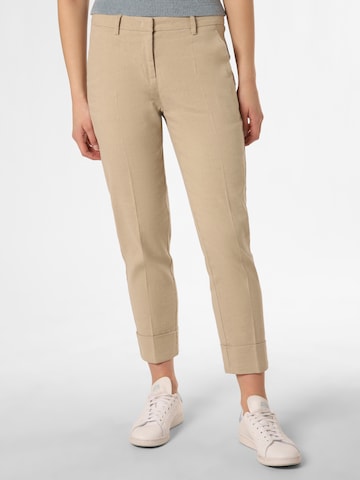 Cambio Slimfit Broek 'Krystal' in Beige: voorkant