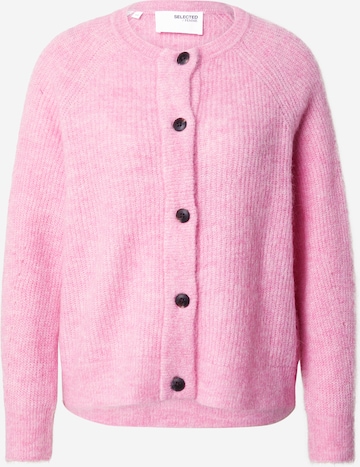 Cardigan 'Lulu' SELECTED FEMME en rose : devant