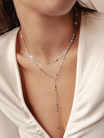 Hey Happiness Necklace 'Y-Layer' in Silver: front