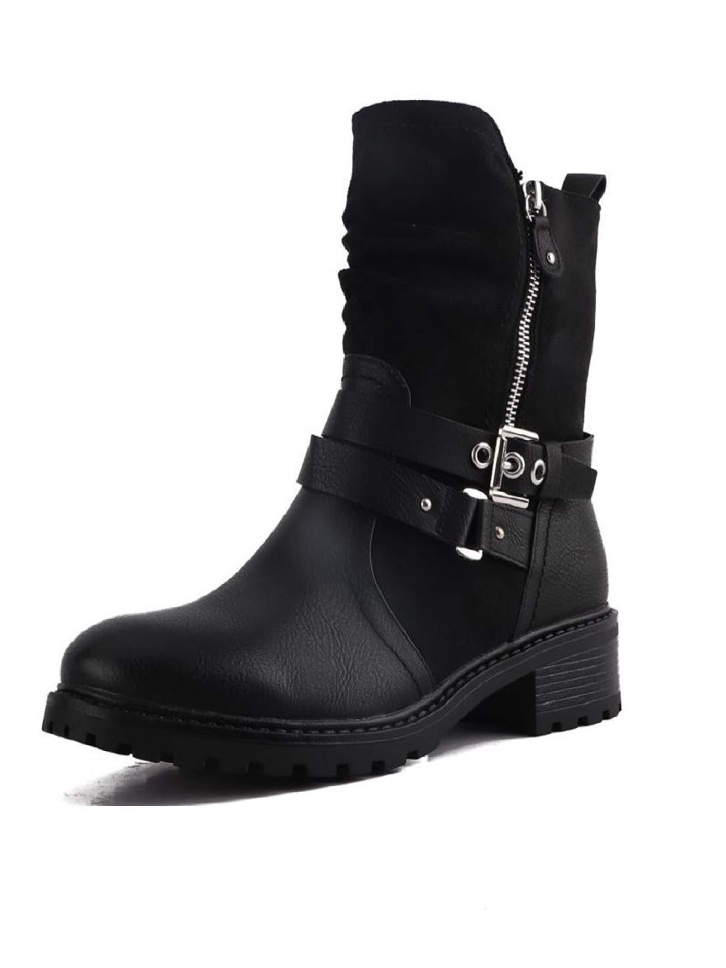 Pogolino Boots 'Damen Stiefeletten Biker Boots 2520'‌‌‌‌‌‌‌‌‌‌ in Schwarz: Vorderseite