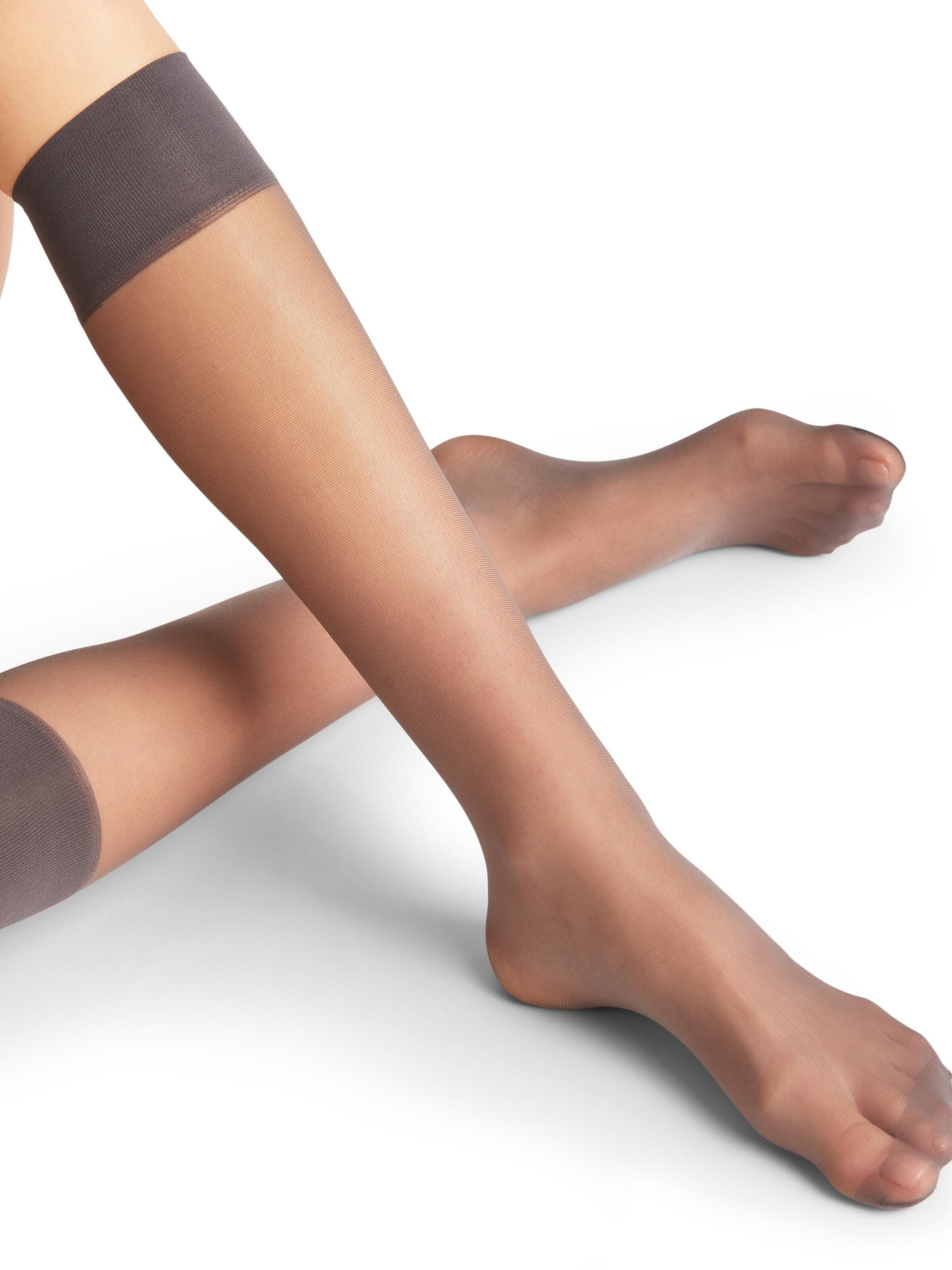 FALKE Knee High Socks 'Pure Matt' in Grey