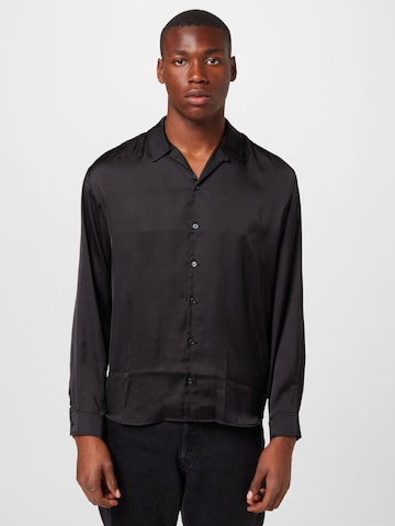 JACK & JONES - Ajuste confortable Camisa 'BLADRAPE' en negro: frente