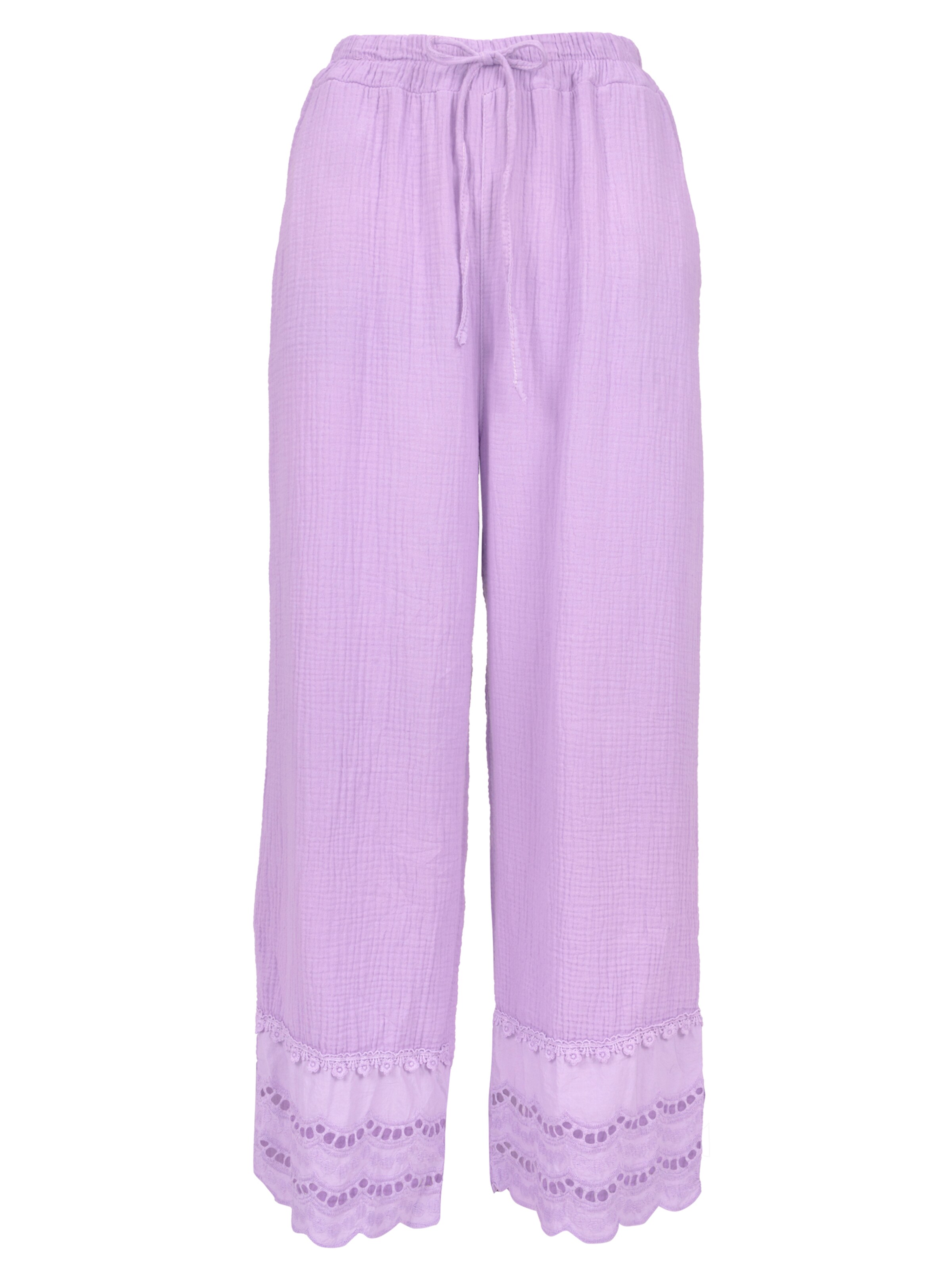 Seasons of April Wide leg Broek 'Ines' in Lila: voorkant