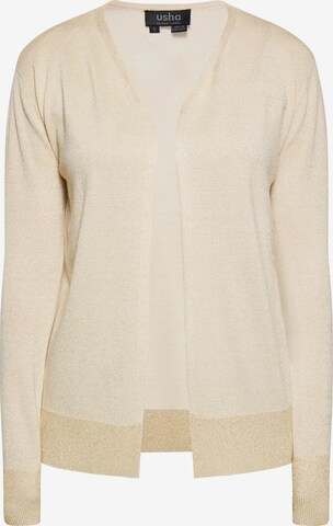 usha BLACK LABEL Gebreid vest in Beige: voorkant