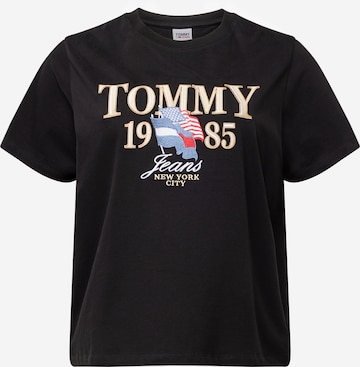 Tommy Jeans Curve - Camiseta en negro: frente