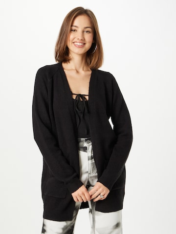 PIECES Knit Cardigan 'KERLA' in Black: front