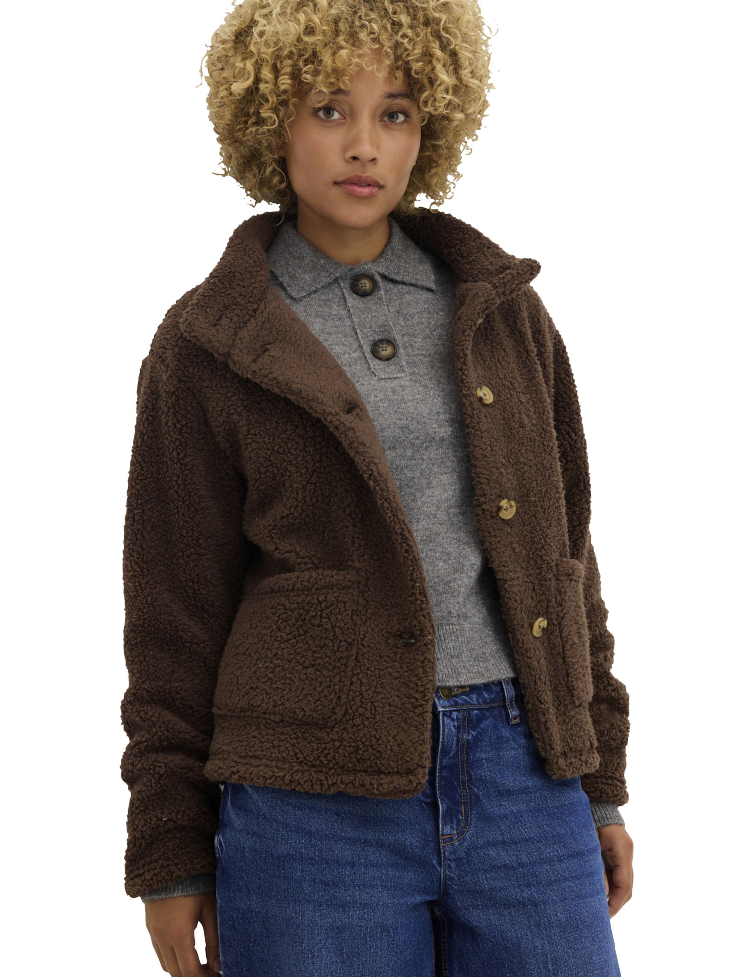 Veste en polaire bonprix en marron : devant