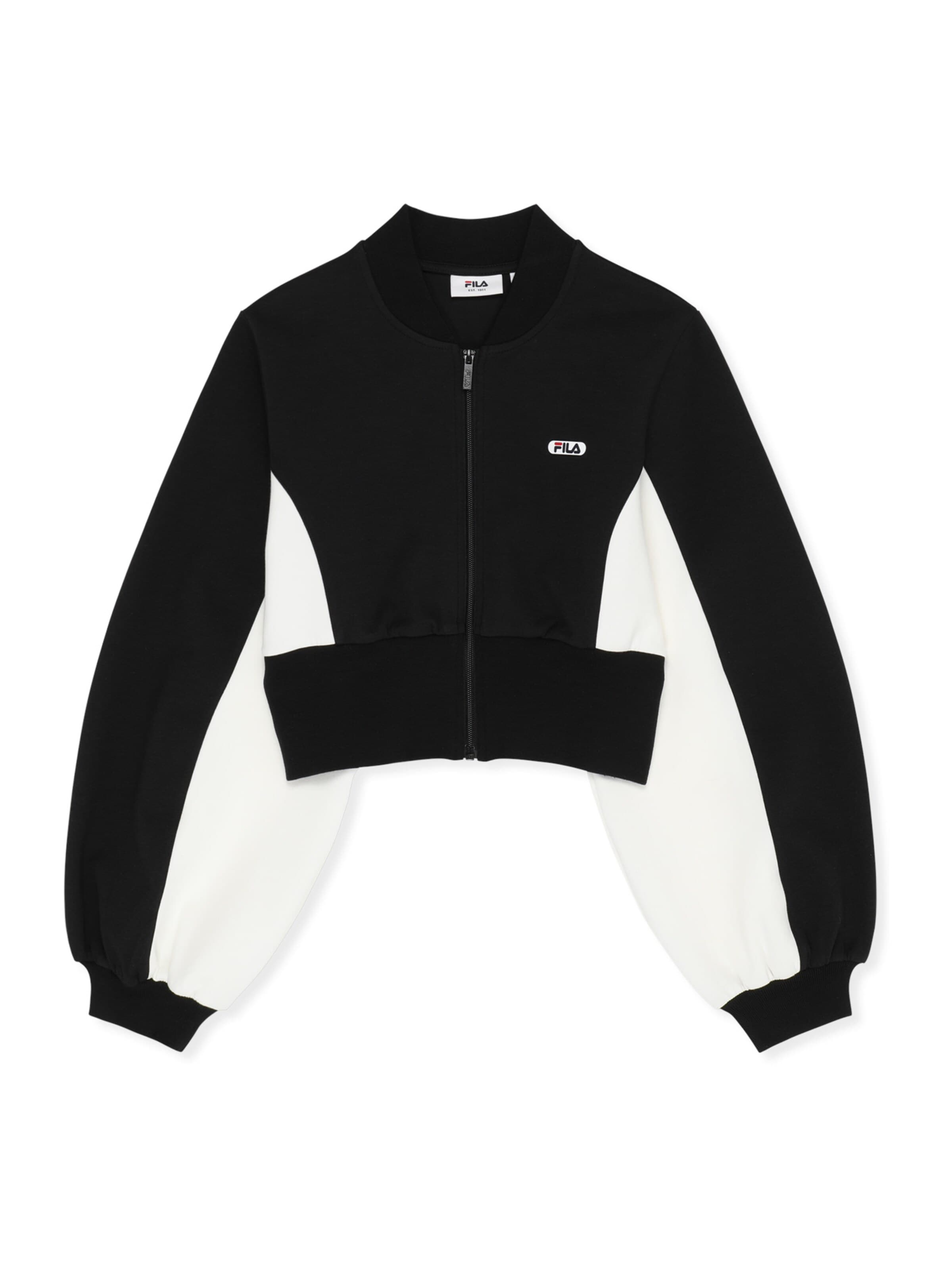 Giacca di felpa 'LECORE cropped high rib scuba track jacket' di FILA in nero