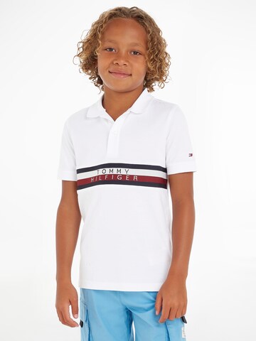 T-Shirt 'GLOBAL STRIPE' TOMMY HILFIGER en blanc : devant