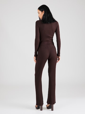 ABOUT YOU x Chiara Biasi Flared Pants 'Delia' in Brown