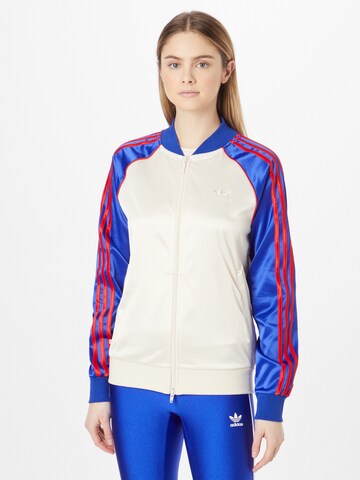 ADIDAS ORIGINALS Sweatjacke 'Satin Sst' in Weiß: predná strana