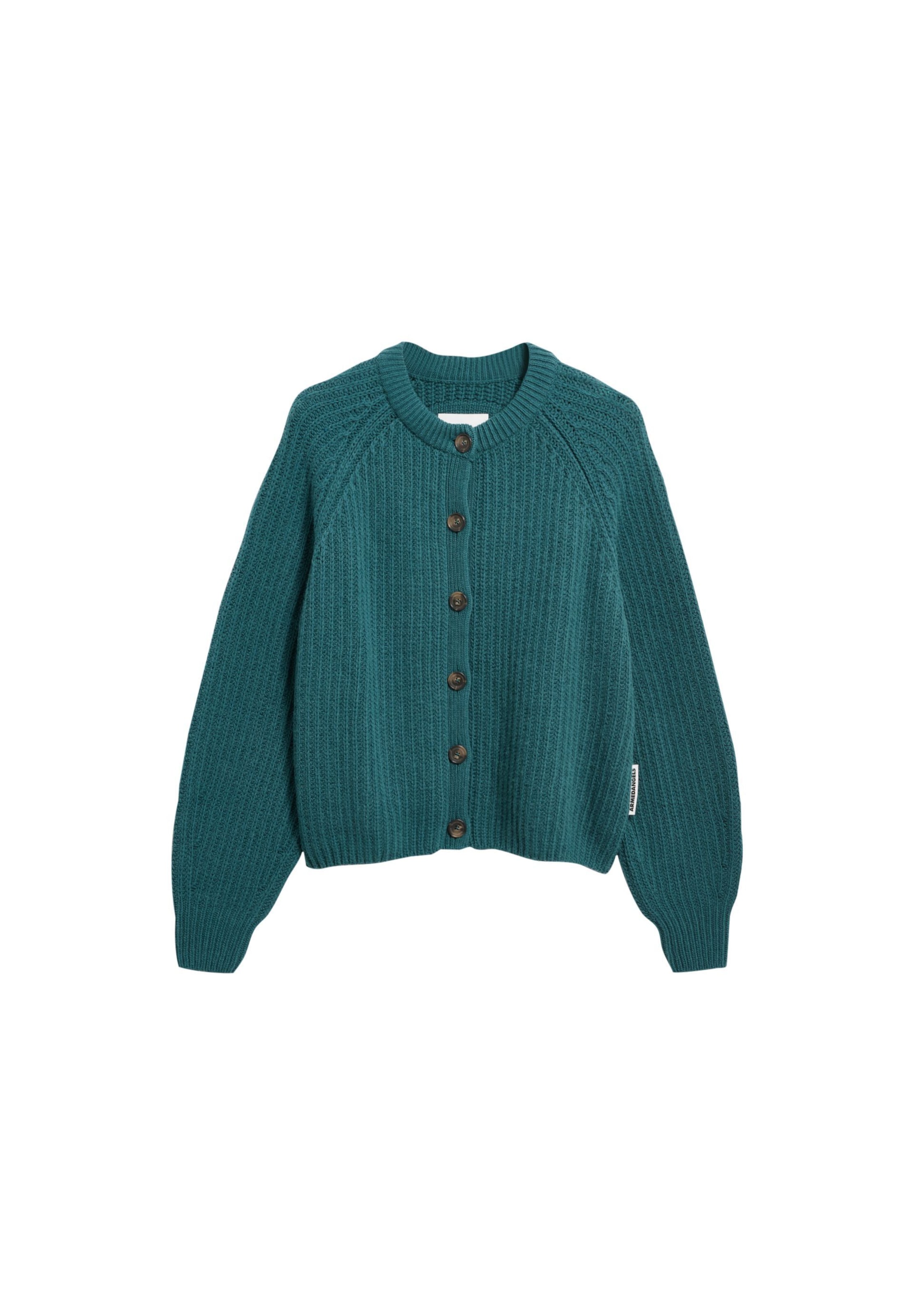 ARMEDANGELS Strickjacke in L in petrol, Produktansicht