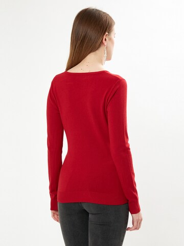 Influencer Pullover in Rot