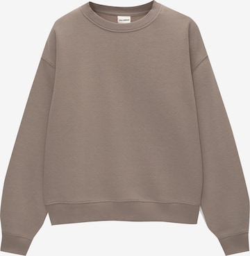 Pull&Bear Sweatshirt in Beige: front