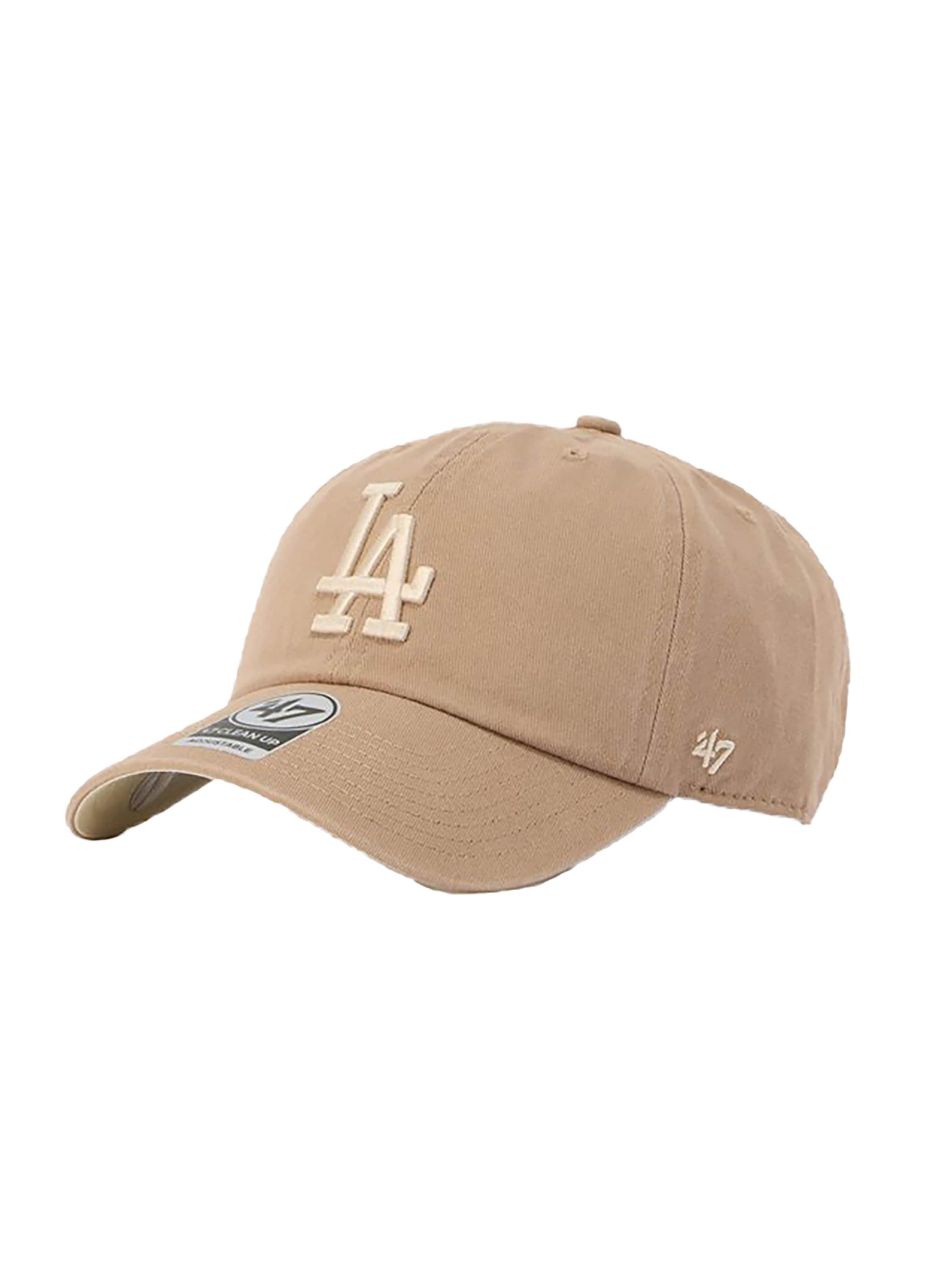 47 Brand Cap 'Los Angeles Dodgers Clean Up' in Beige: front