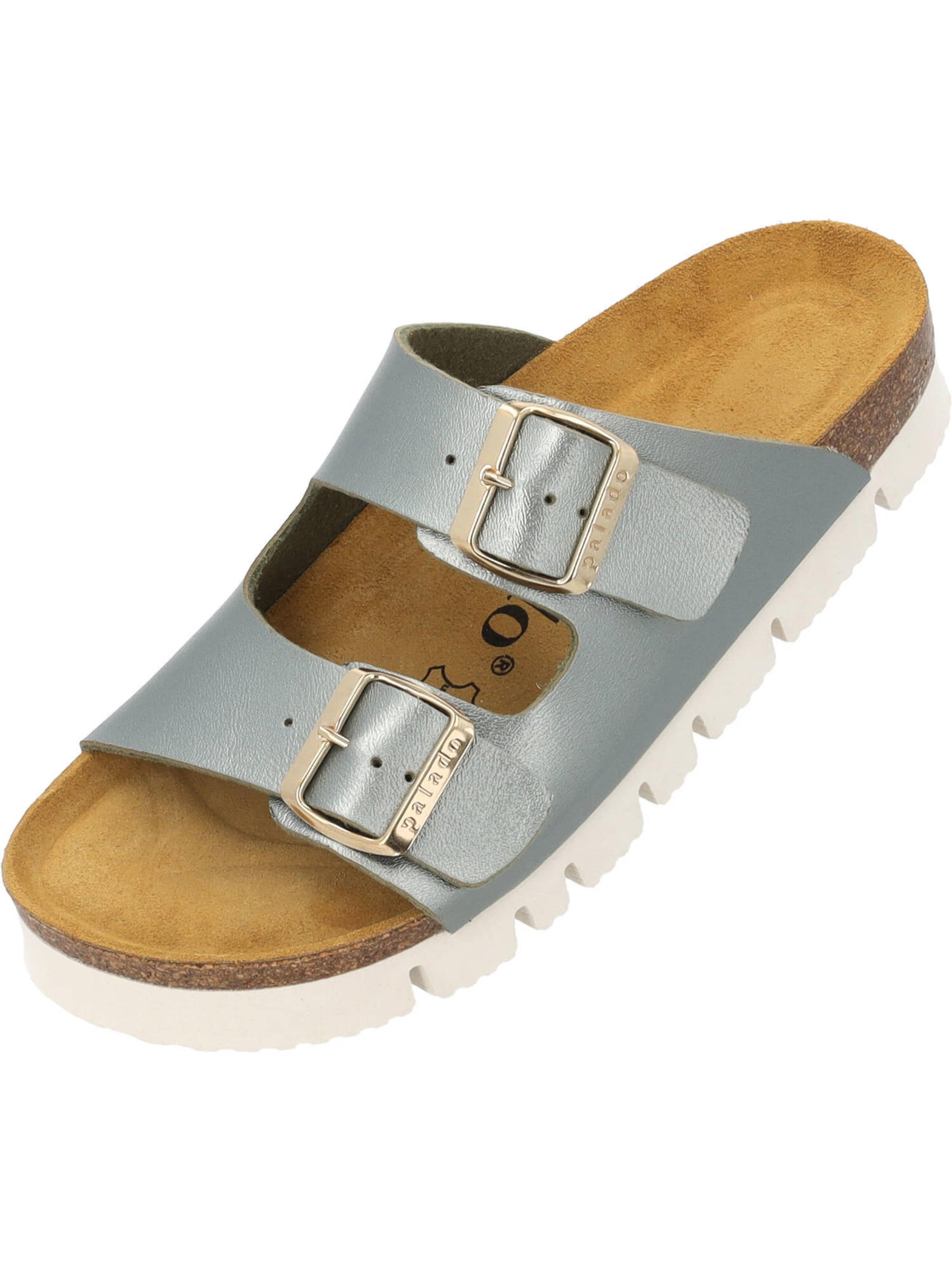 Palado Pantolette 'Korfu' in Grün: Vorderseite