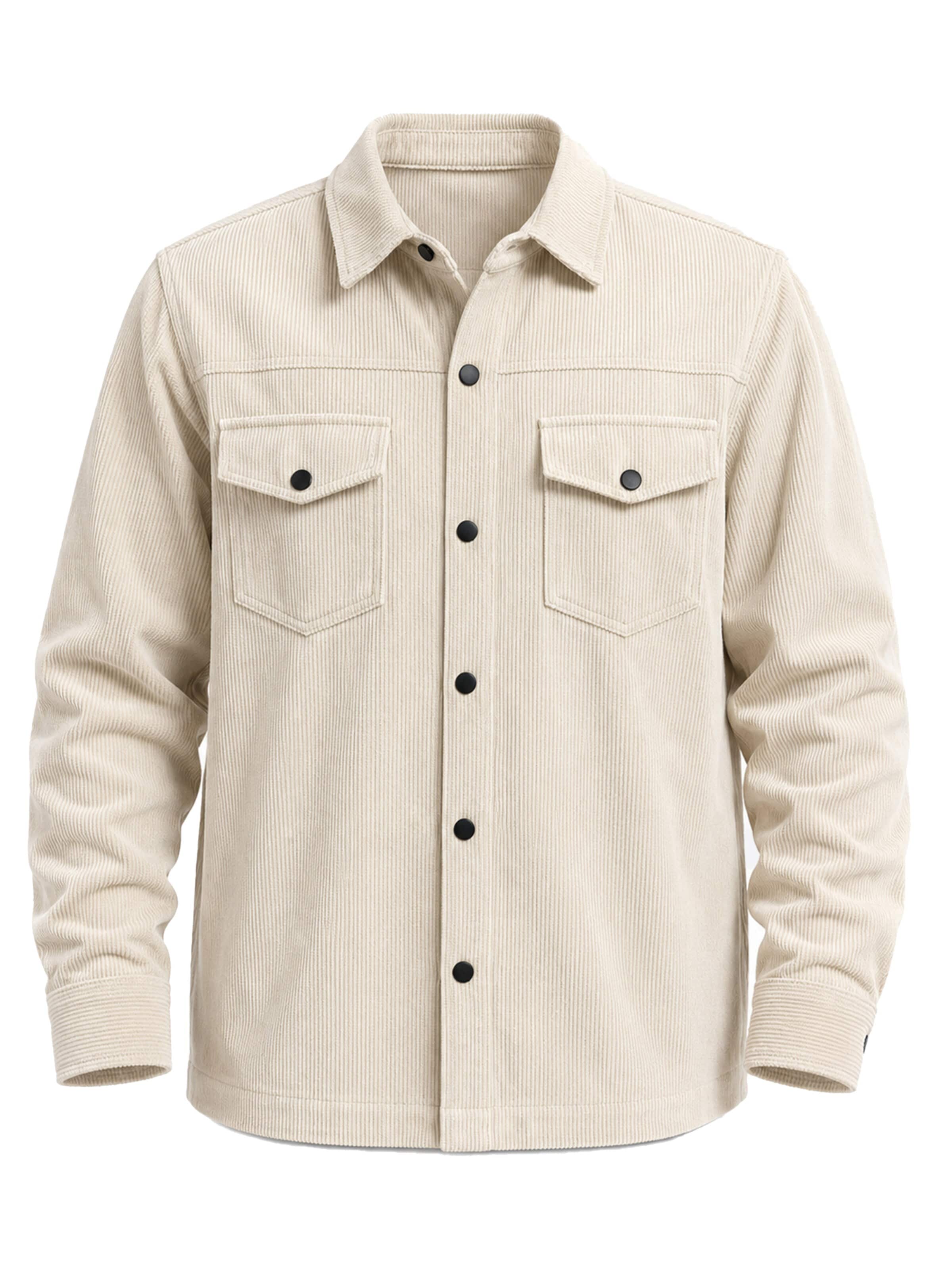 YAGESHARK Regular fit Button Up Shirt 'Hemdjacke Herren' in White: front