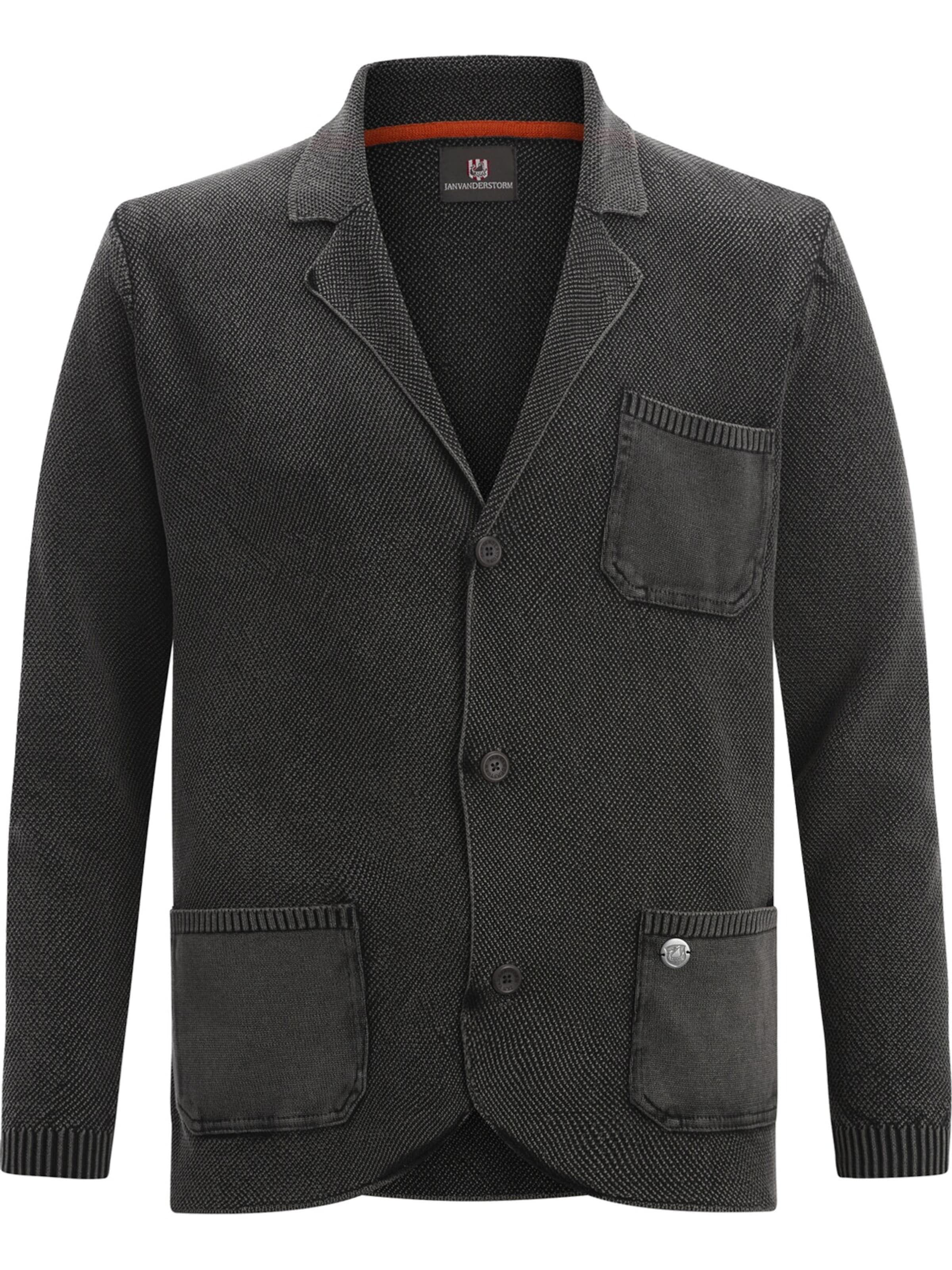 Jan Vanderstorm Knit Cardigan 'Sigurdulfar' in Black: front