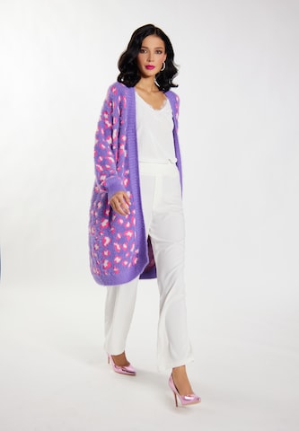 faina Knit Cardigan in Purple