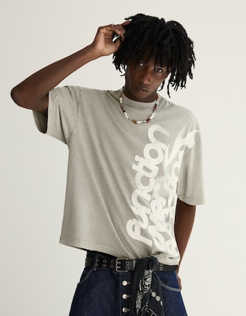 Bershka Majica | siva barva: sprednja stran