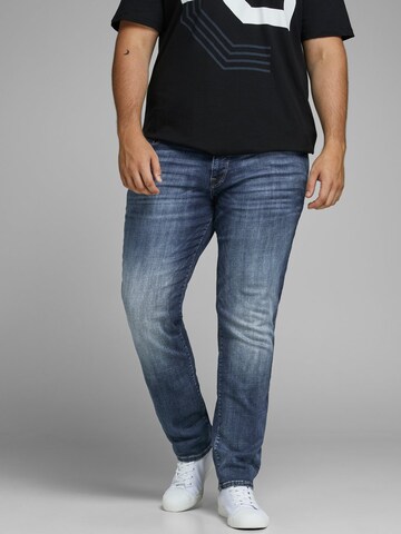 Jack & Jones Plus Slimfit Jeans 'Tim' i blå: framsida