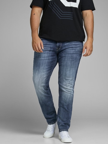 Jack & Jones Plus - Slimfit Calças de ganga 'Tim' em azul: frente