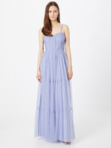 Maya Deluxe Evening Dress in Blue: front