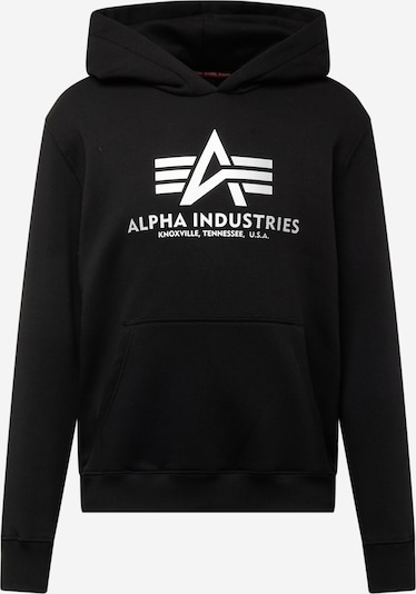 ALPHA INDUSTRIES Sweatshirt i svart / vit, Produktvy
