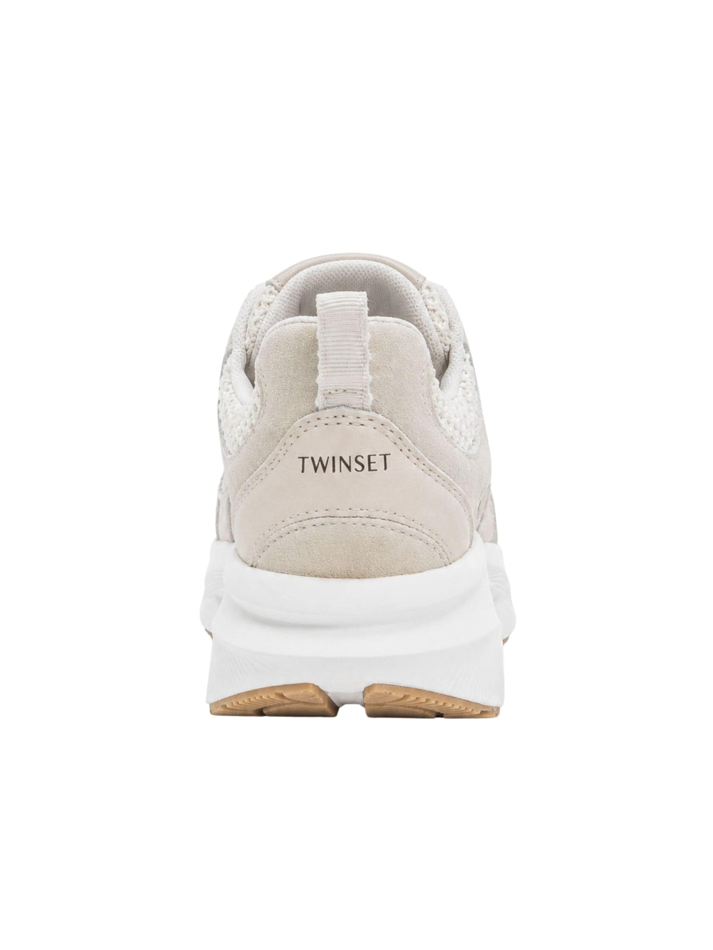Twinset Platform trainers 'Leather and mesh platform sneakers' in White
