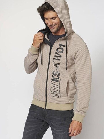 KOROSHI - Sudadera con cremallera en beige