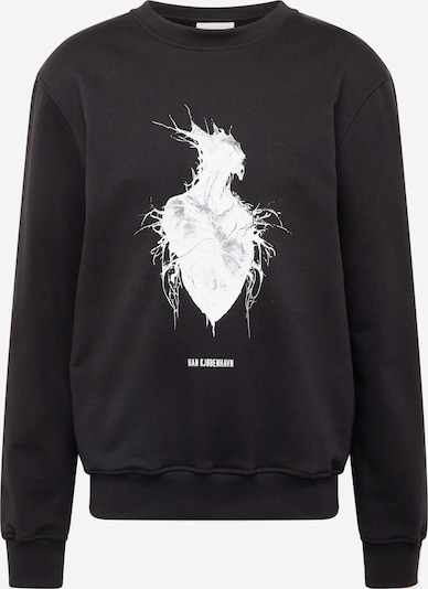 Han Kjøbenhavn Sweat-shirt 'Heart Monster' en gris / noir / blanc, Vue avec produit