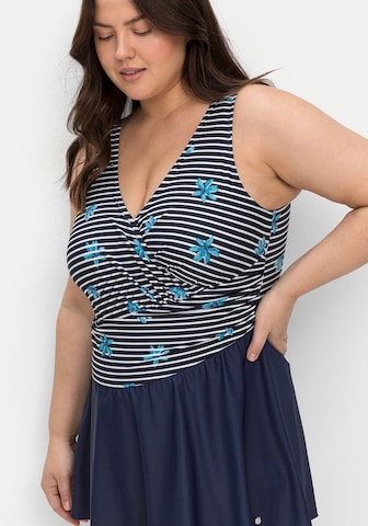 SHEEGO Triangle Swimsuit Dress in Blue