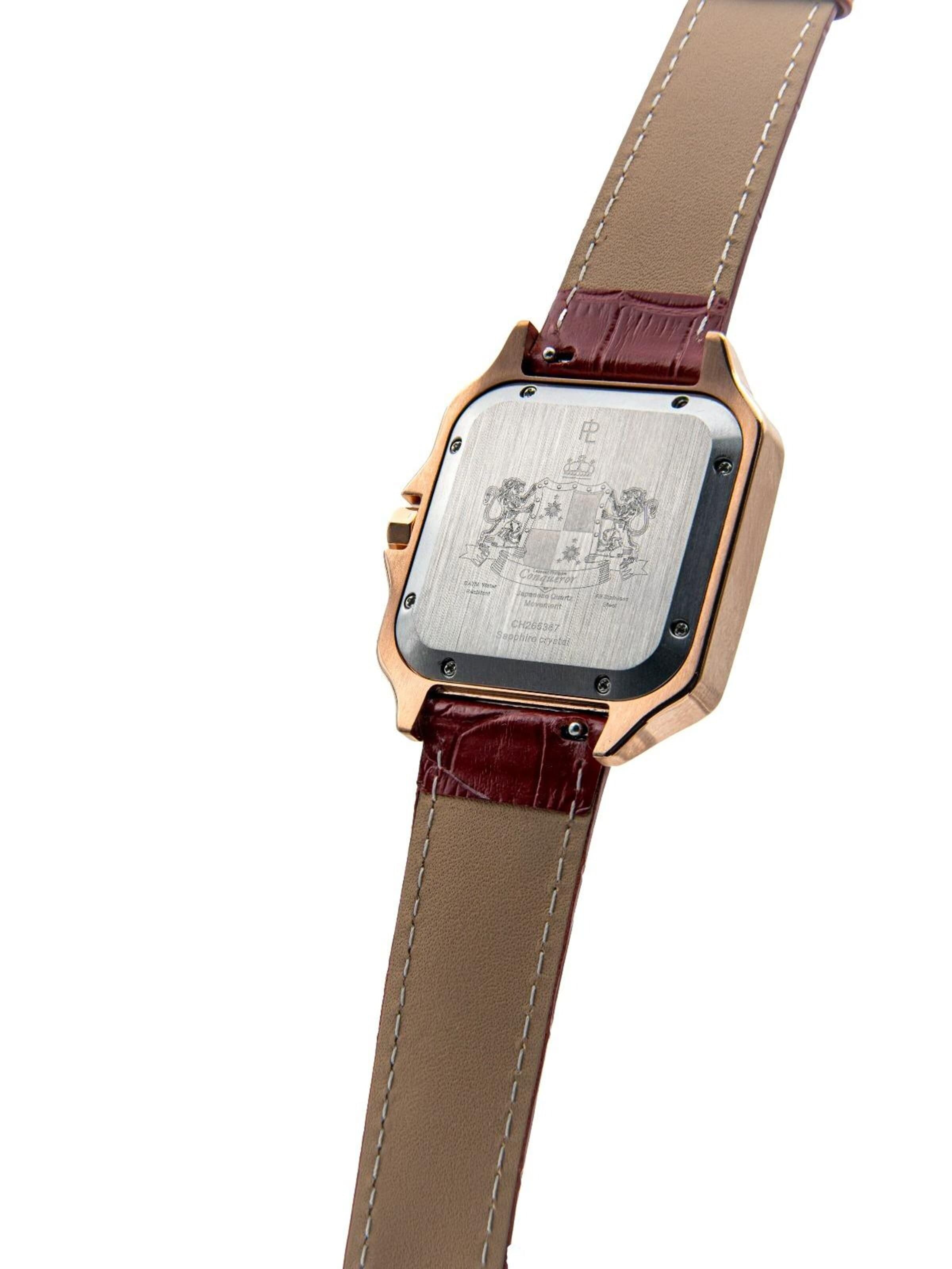Laurent Philippe - Reloj analógico 'Conqueror Spirit of the Rose – Rouge Sauvage' en rojo