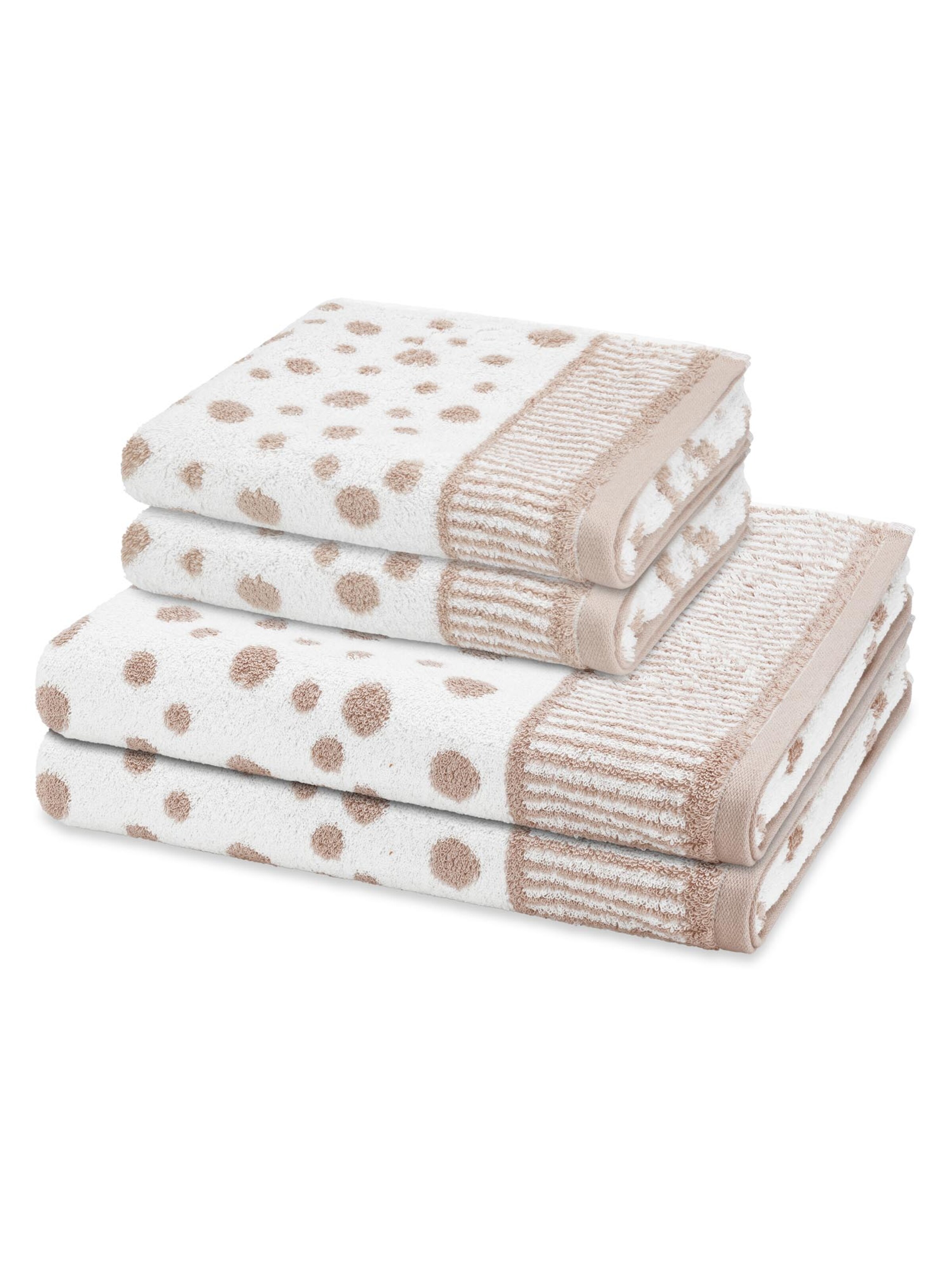 ROSS Handtuch 'Punkte allover'‌‌‌ in Beige: Vorderseite