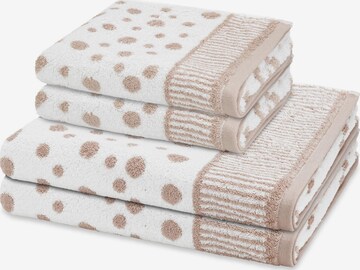 ROSS Handtuch 'Punkte allover' in Beige: Vorderseite