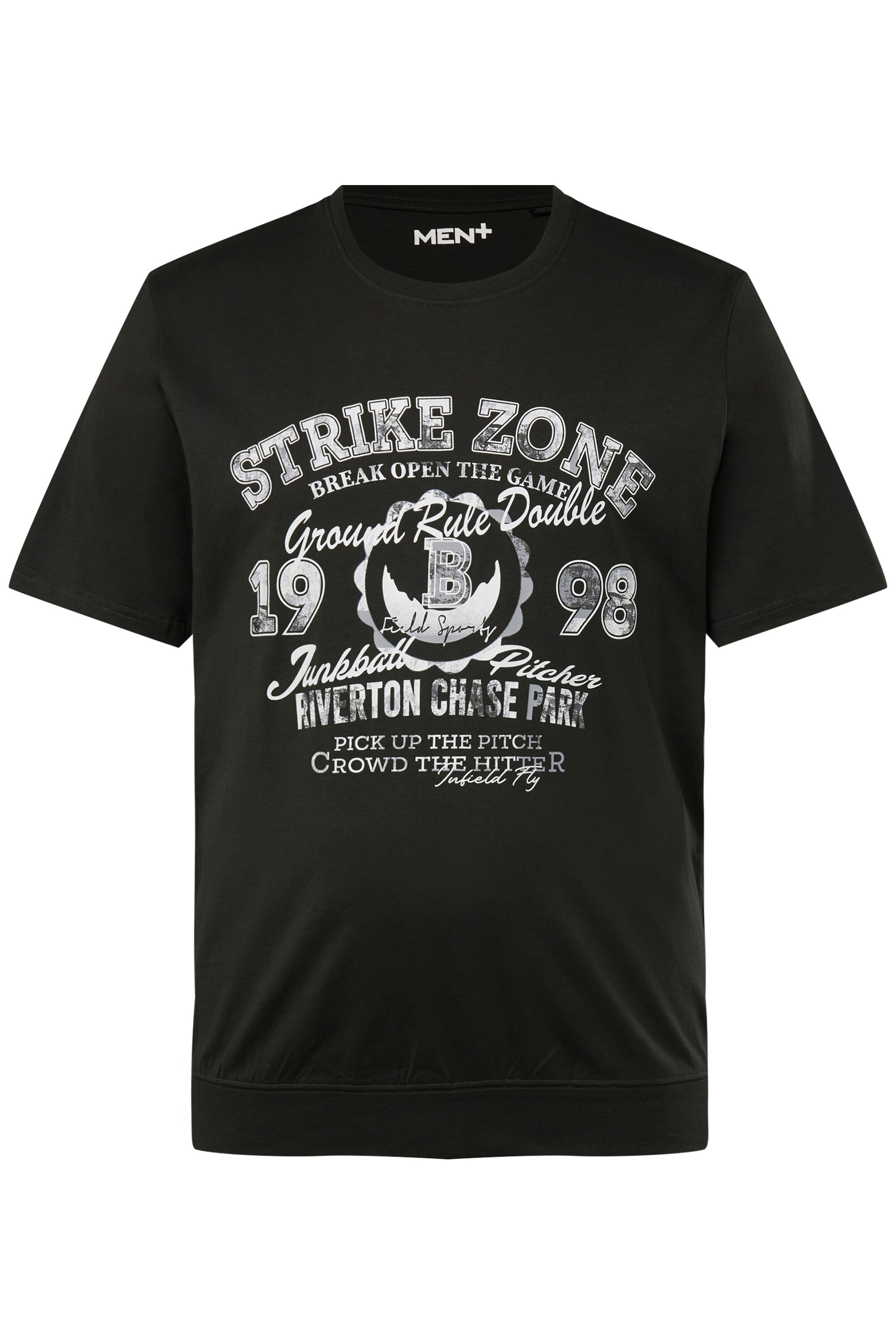 Men Plus Shirt in Black: front