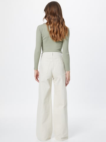 Wide leg Jeans 'Ace High Wide' di WEEKDAY in bianco