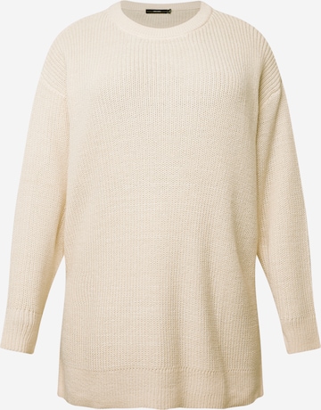 Vero Moda Curve Oversized Sweater 'FABULOUS' in Beige: front