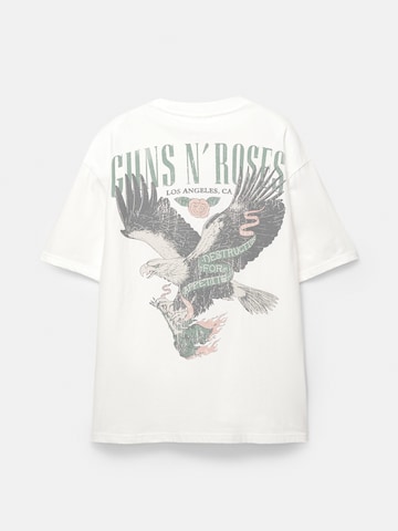 Pull&Bear Shirt 'GUNS AGUILA' in White