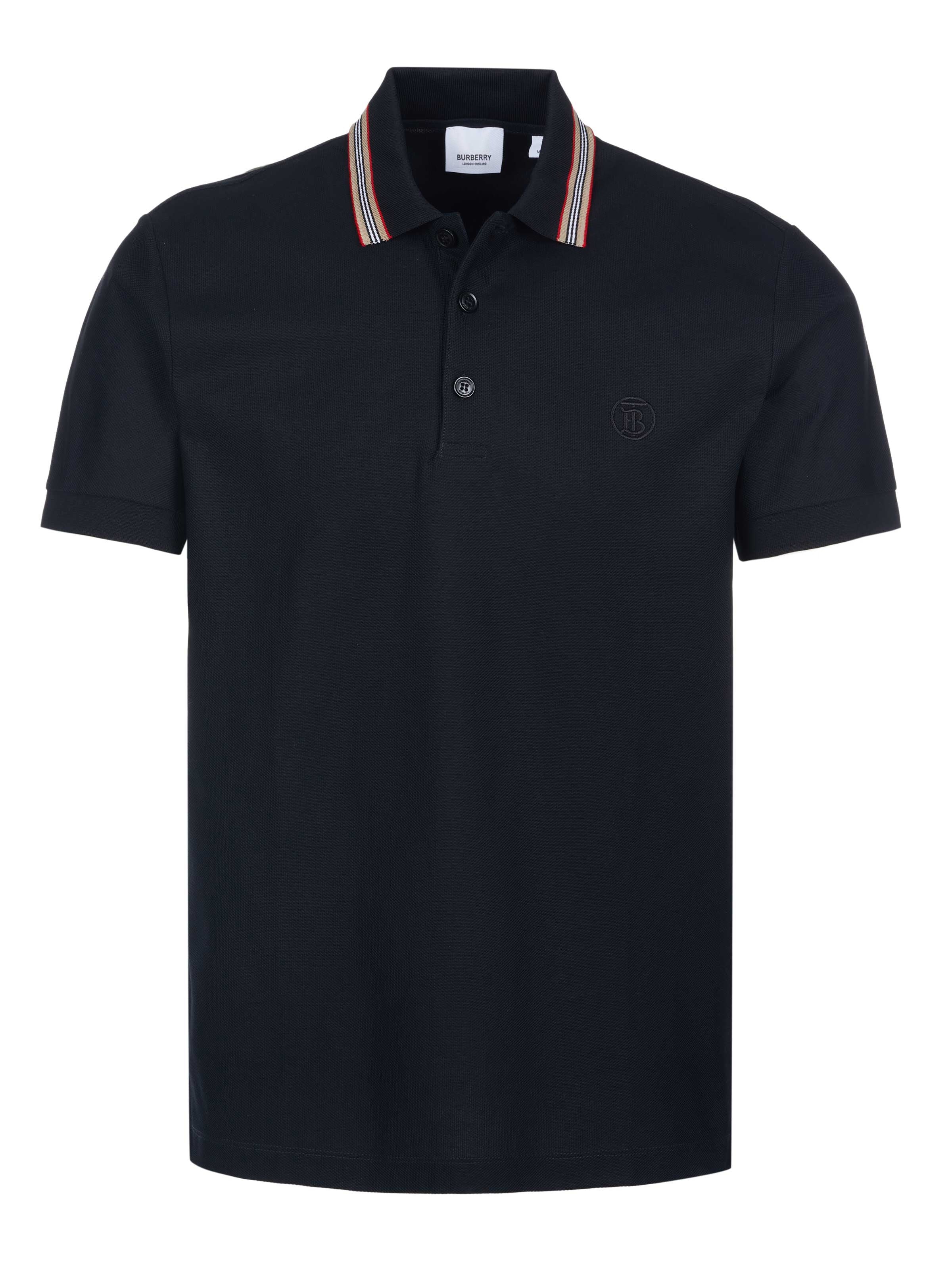 BURBERRY Shirt 'Burberry PIERSON Polohemd schwarz'‌‌‌‌‌‌‌‌‌ in Schwarz: Vorderseite