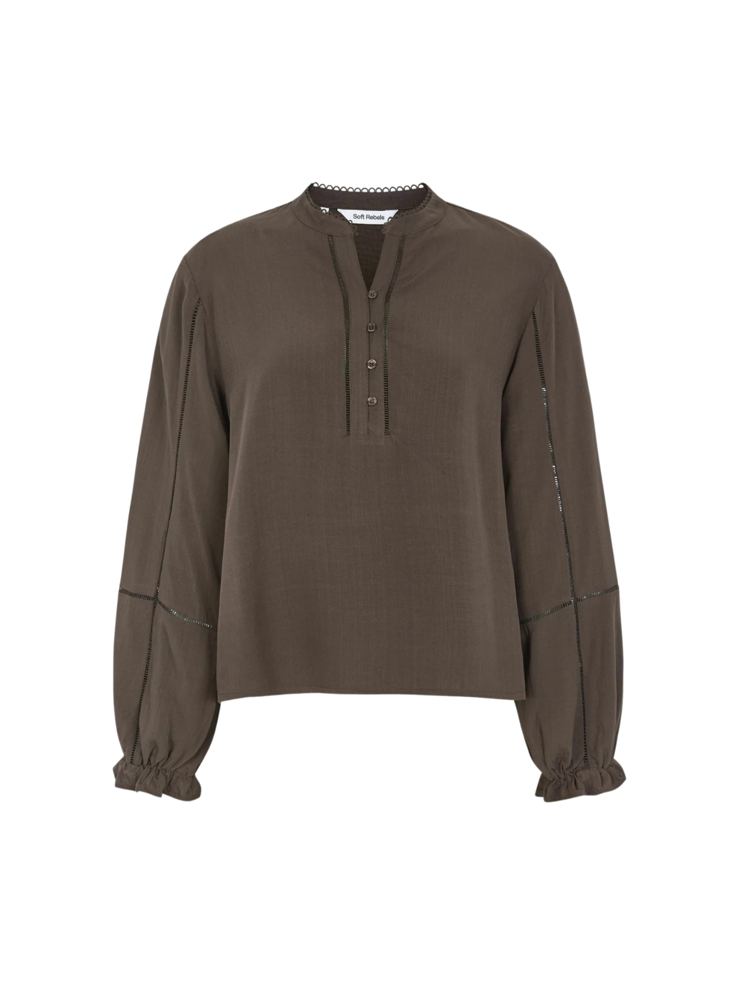 Soft Rebels Blouse 'Edwina' in Bruin: voorkant
