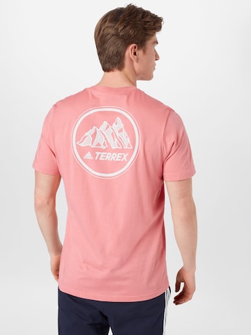 ADIDAS TERREX Λειτουργικό μπλουζάκι σε ροζ: μπροστά