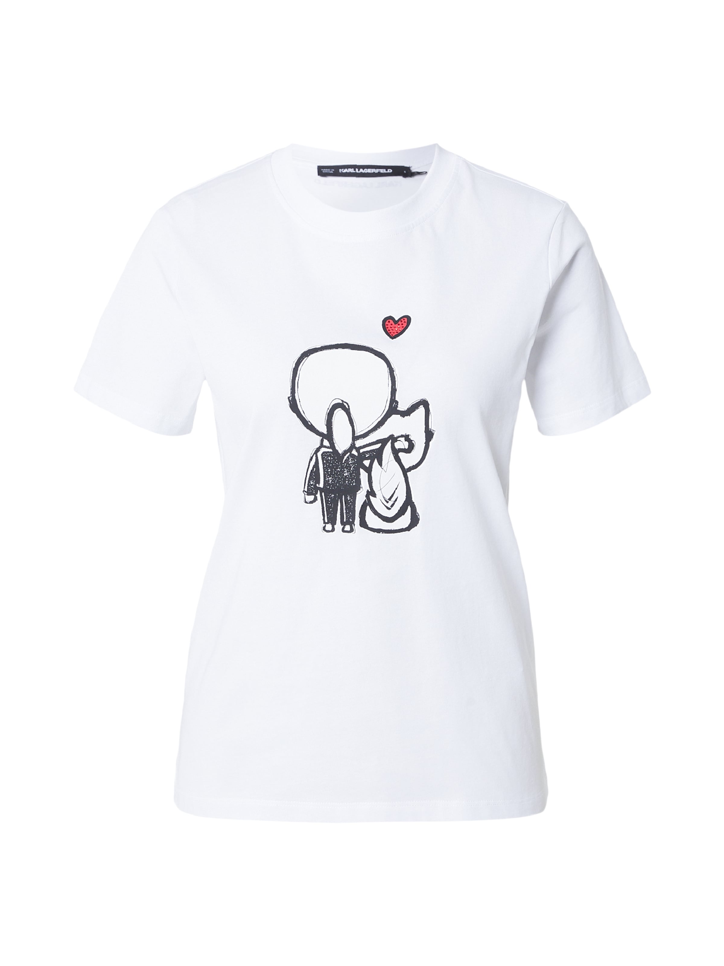 Karl Lagerfeld T-shirt 'IKON VALENTINE' en noir / blanc, Vue avec produit