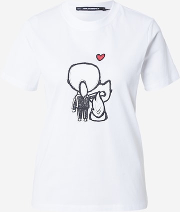 balta Karl Lagerfeld Marškinėliai 'IKON VALENTINE': priekis