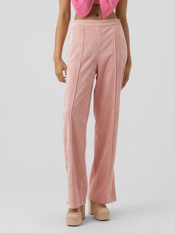 Wide Leg Pantalon 'Kae' Vero Moda Collab en rose : devant